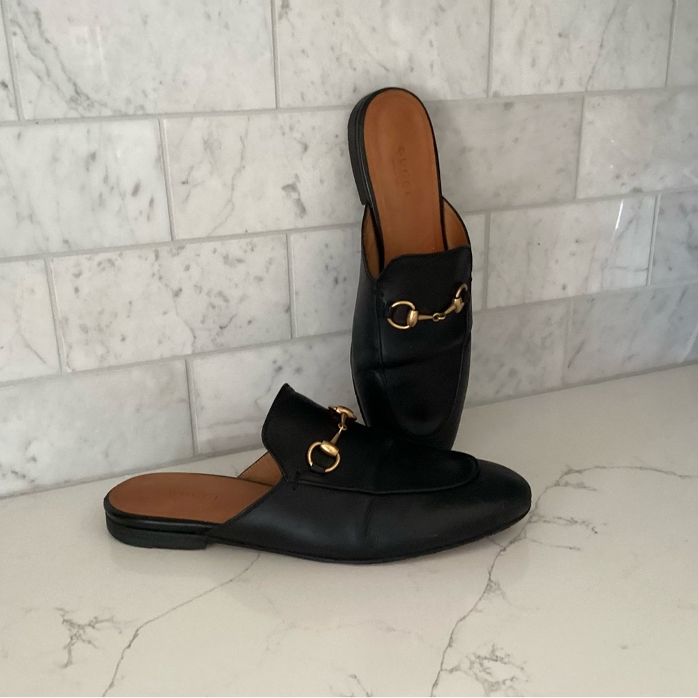 Gucci Princetown Leather Mules, Size 37.5 - Picture 3 of 13